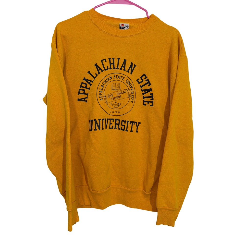Vintage Appalachian State University Sweatshirt Signal Mega-Fleece Gold Mens L